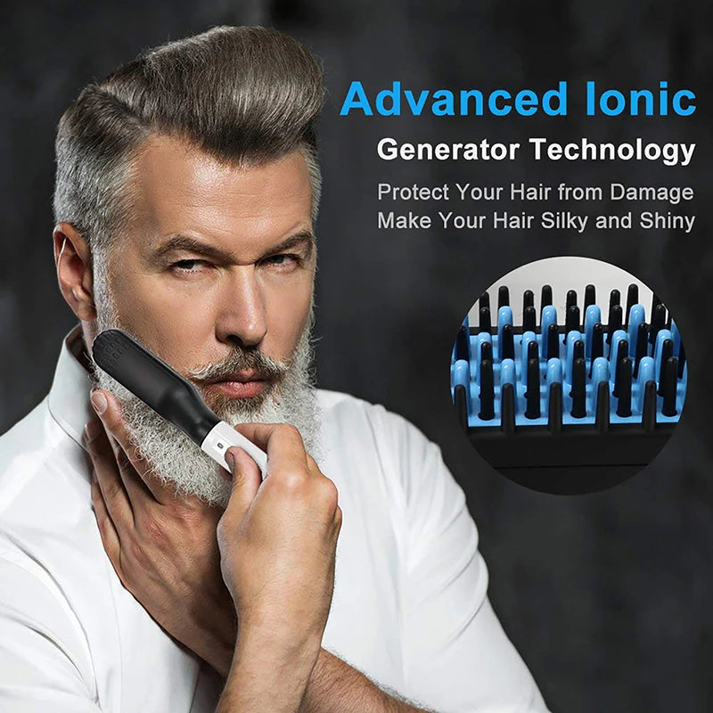 Beard Straightener Comb for Men - Heated 2-in-1