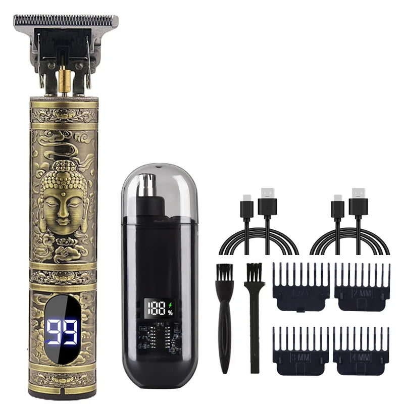 Hair Clipper & Nose Trimmer Kit for Men - Rechargeable