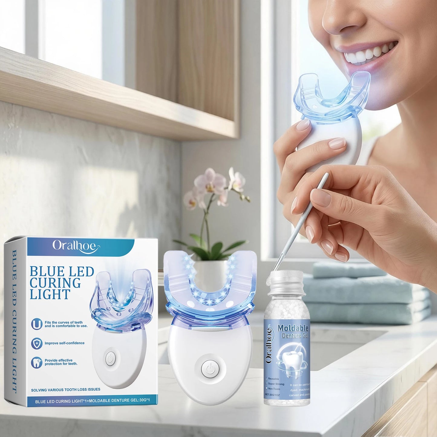 Teeth Whitening Kit - Portable LED Light Treatment