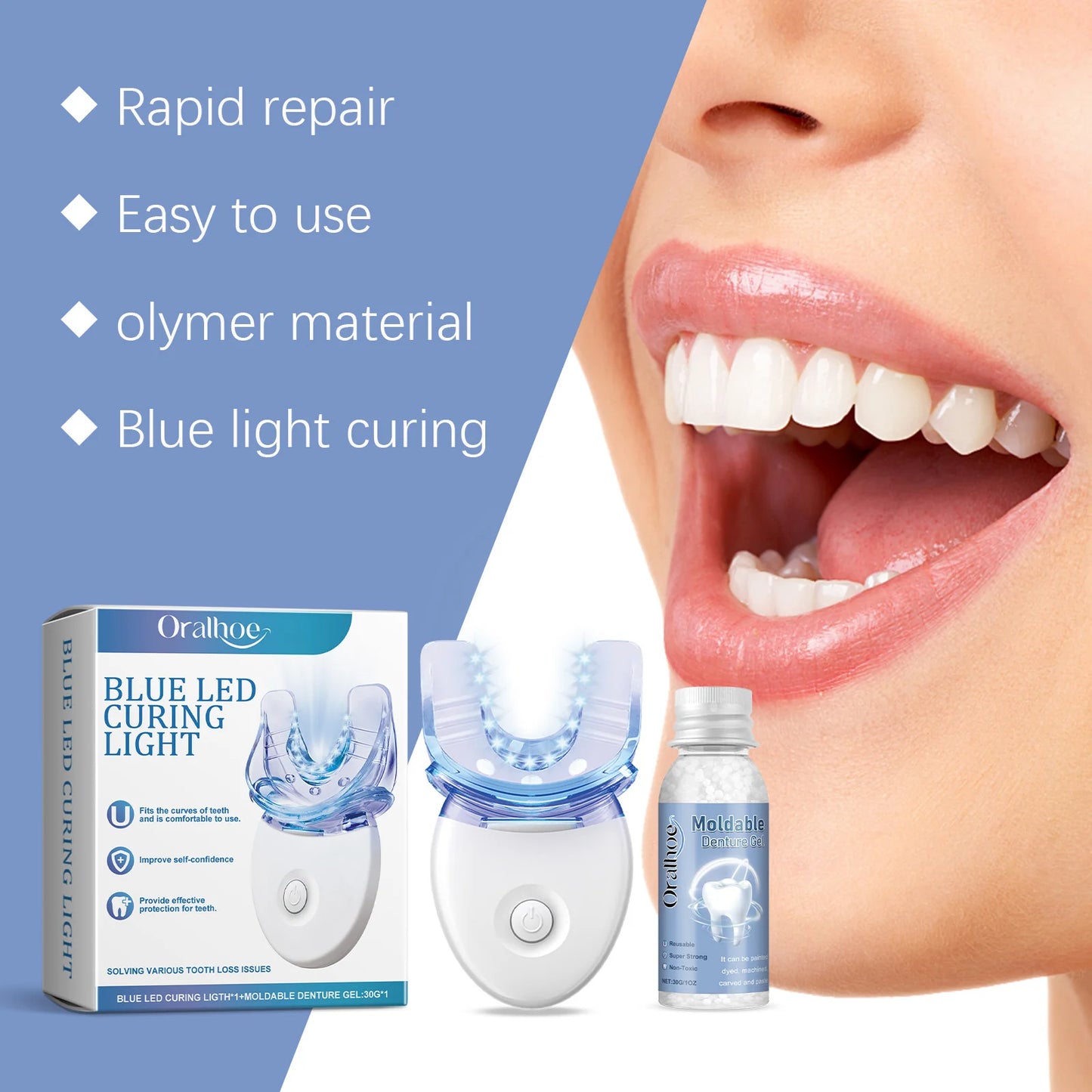 Teeth Whitening Kit - Portable LED Light Treatment