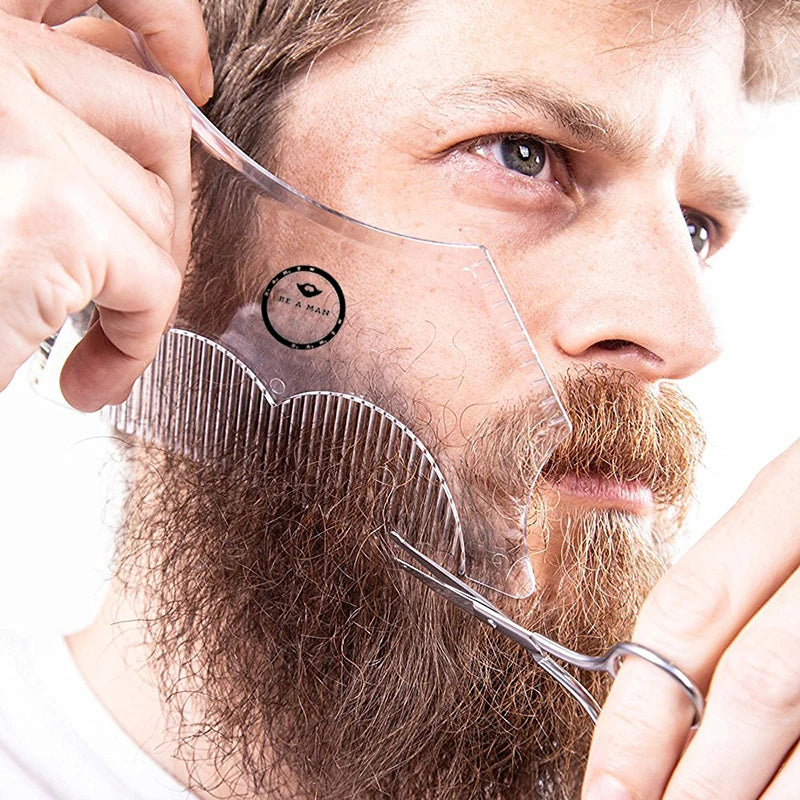 Beard Shaping Tool for Men - Styling Template & Comb