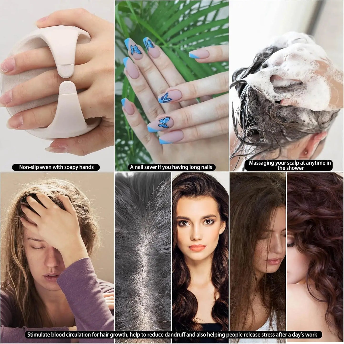 Scalp Massager Shampoo Brush - Silicone Hair Scrubber