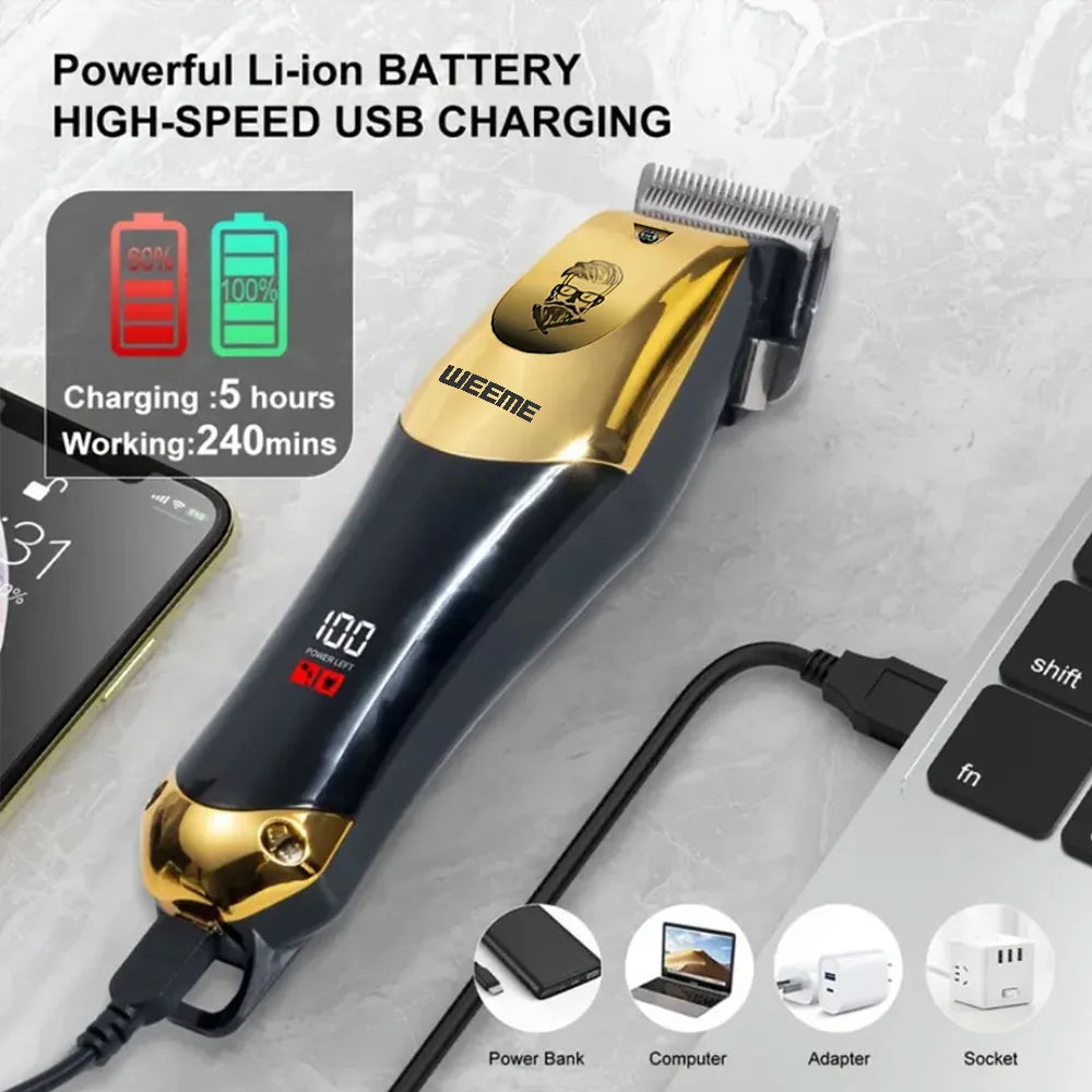 Hair Clipper & Nose Trimmer Kit for Men - Rechargeable