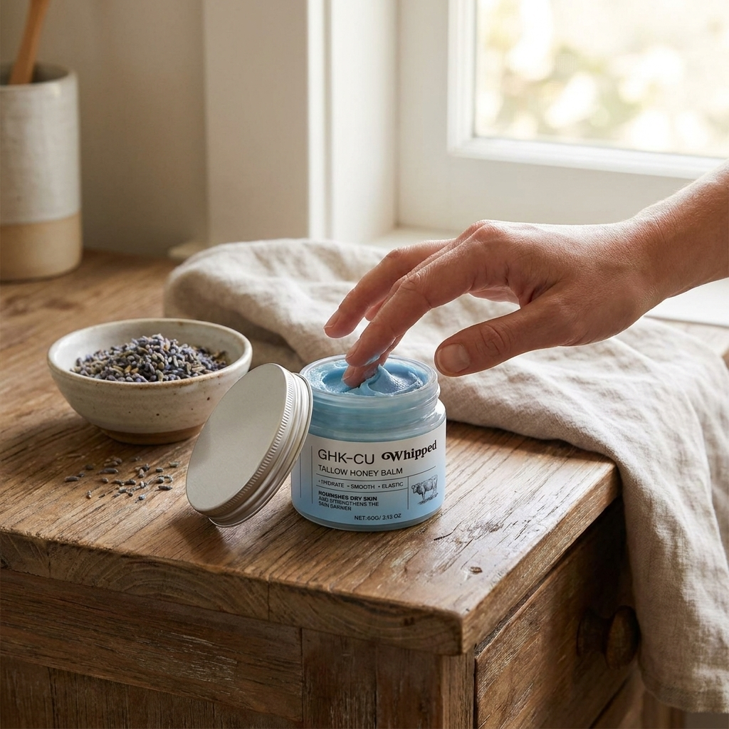 Mandu Copper Peptide Recovery Balm in use