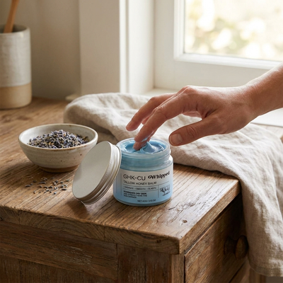Mandu Copper Peptide Recovery Balm in use